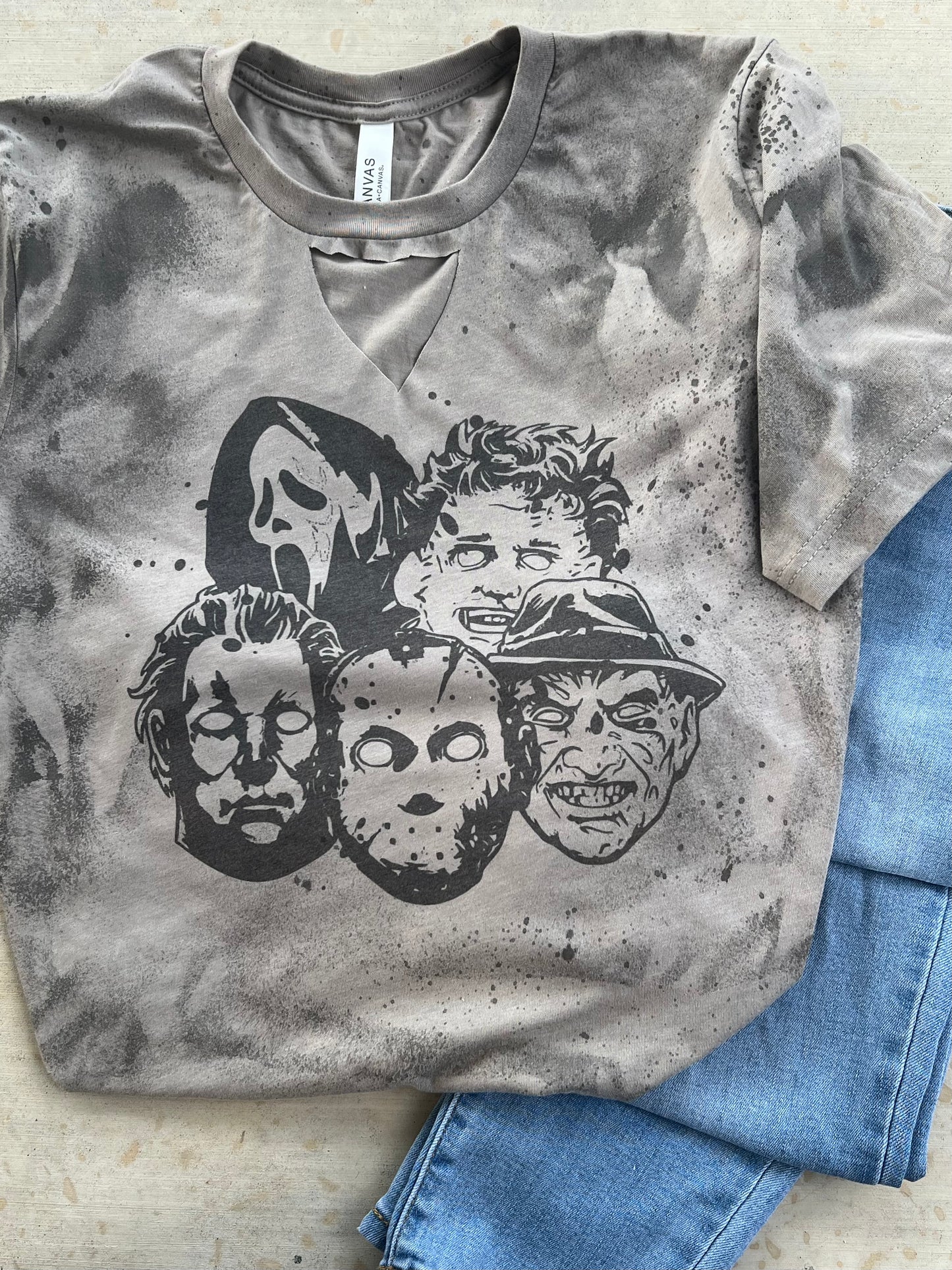 Horror Mash Up Distressed Tee