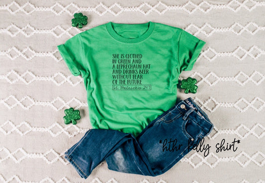 She Is Clothed St. Patrick's Day Tee